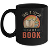 Take A Look Its In A Book Reading Vintage Retro Rainbow Mug | siriusteestore