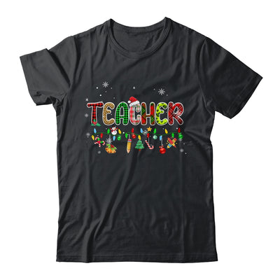 Teacher Christmas Books Santa Leopard Plaid Cakes Xmas Shirt & Sweatshirt | siriusteestore