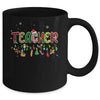 Teacher Christmas Books Santa Leopard Plaid Cakes Xmas Mug | siriusteestore