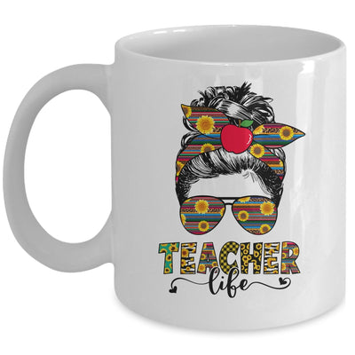 Teacher Life Messy Bun Hair Women Teachers Day Mug | siriusteestore