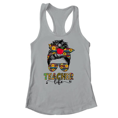 Teacher Life Messy Bun Hair Women Teachers Day Shirt & Tank Top | siriusteestore