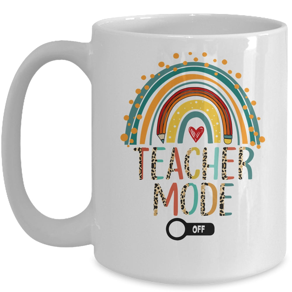 Teacher Mode Off Leopard Summer Vacation Last Day Of School Mug | siriusteestore