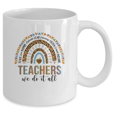 Teachers We Do It All Cute Teacher Rainbow Leopard Print Mug | siriusteestore