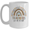 Teachers We Do It All Cute Teacher Rainbow Leopard Print Mug | siriusteestore