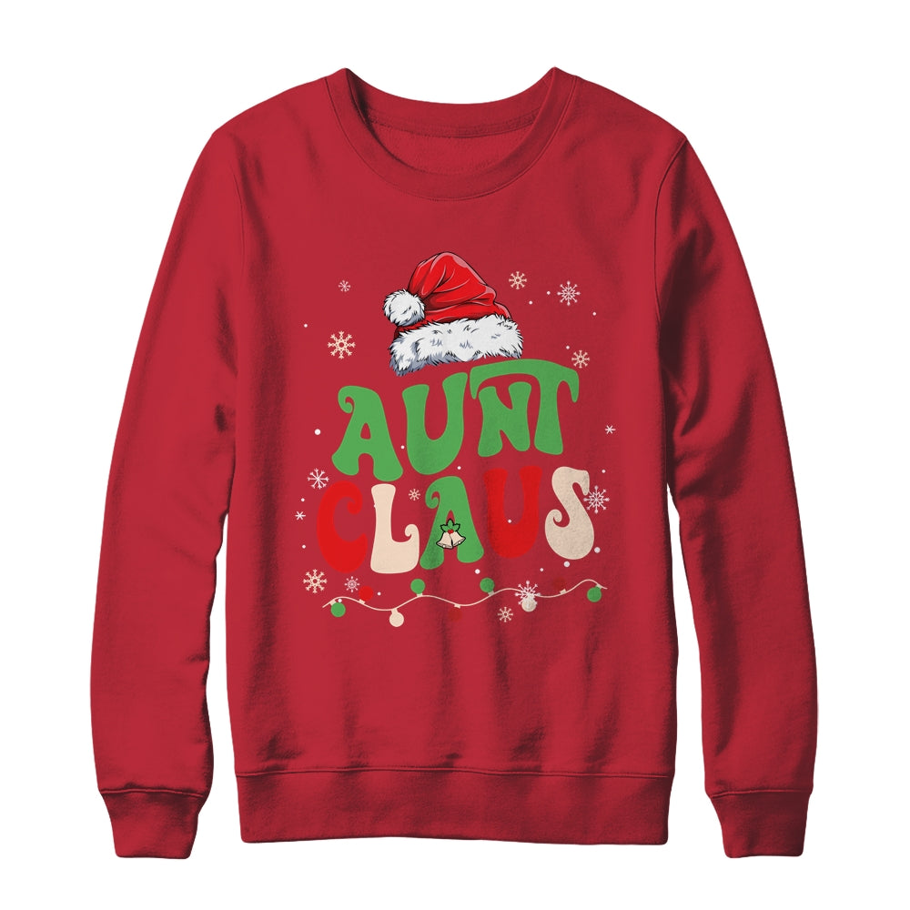 Team Santa Aunt Claus Elf Groovy Matching Family Christmas Shirt & Sweatshirt | siriusteestore