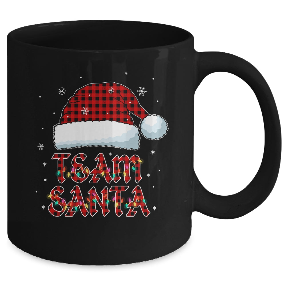 Team Santa Red Plaid Claus Hat Christmas Mug | siriusteestore