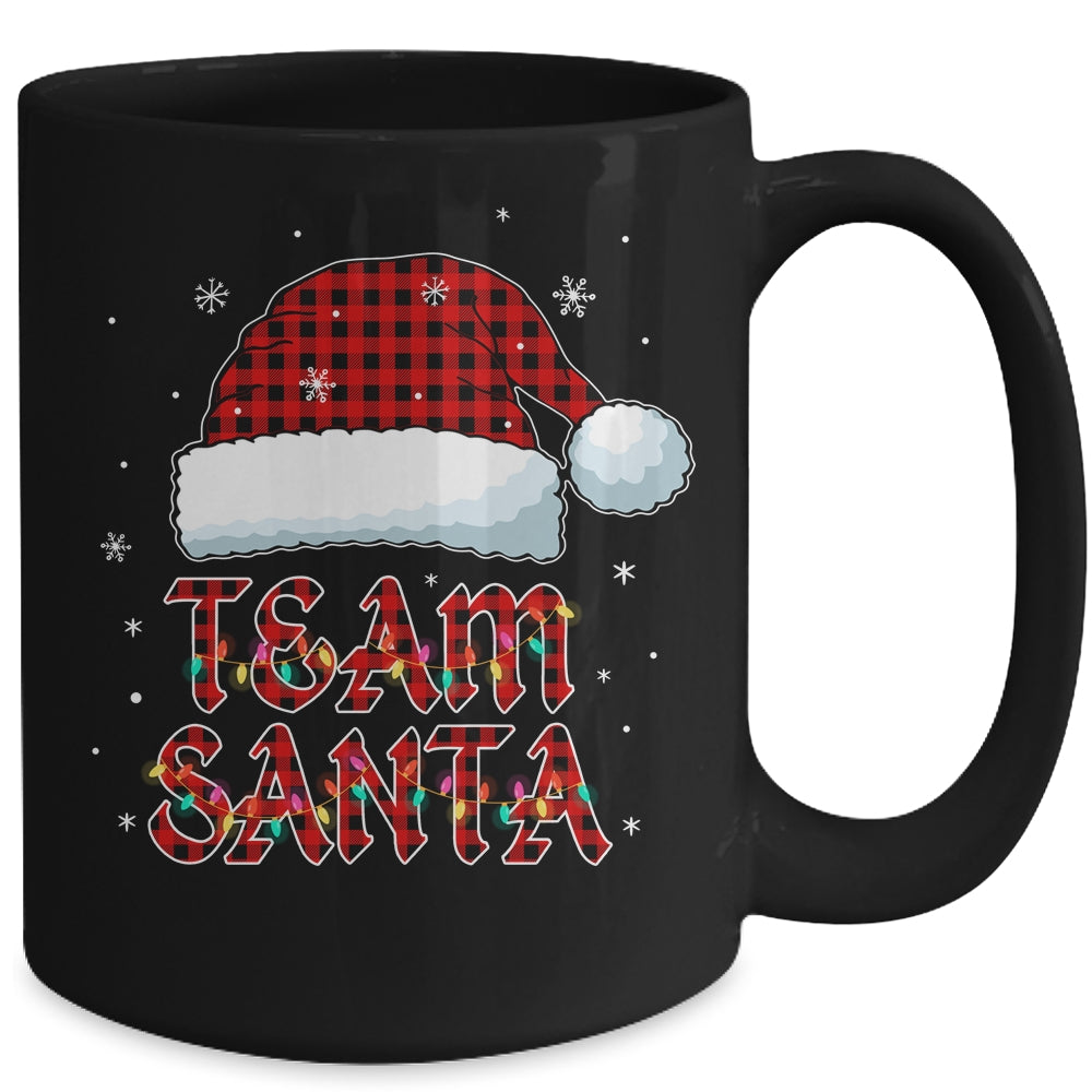 Team Santa Red Plaid Claus Hat Christmas Mug | siriusteestore