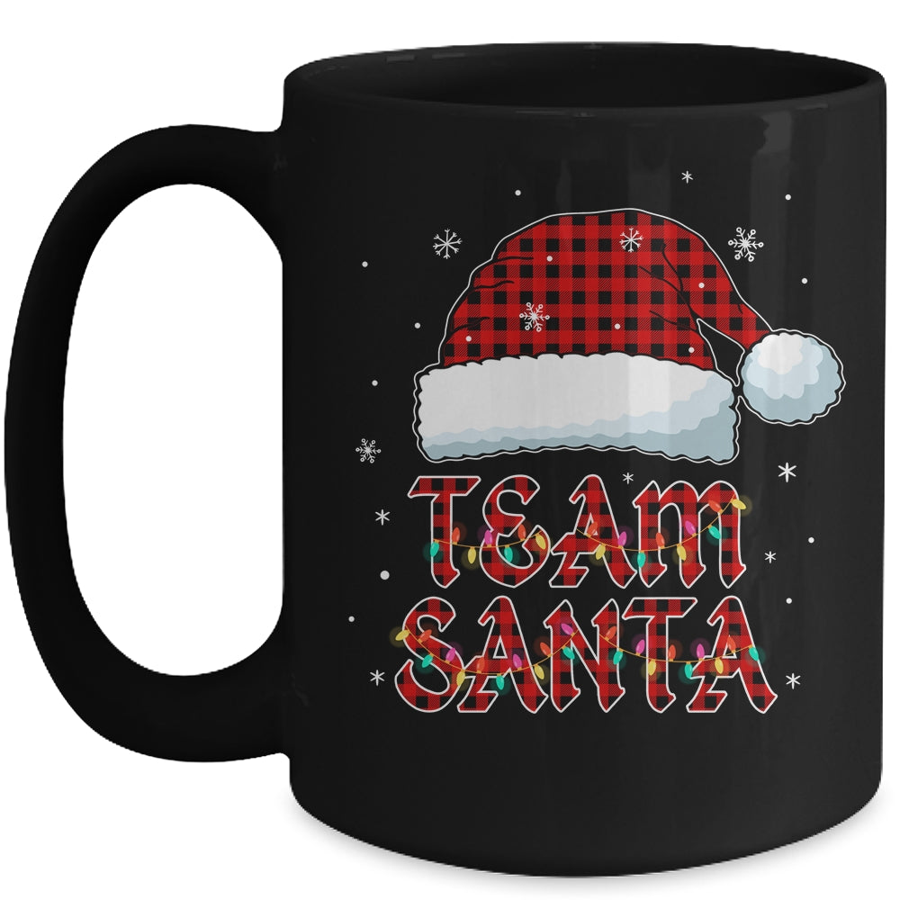 Team Santa Red Plaid Claus Hat Christmas Mug | siriusteestore