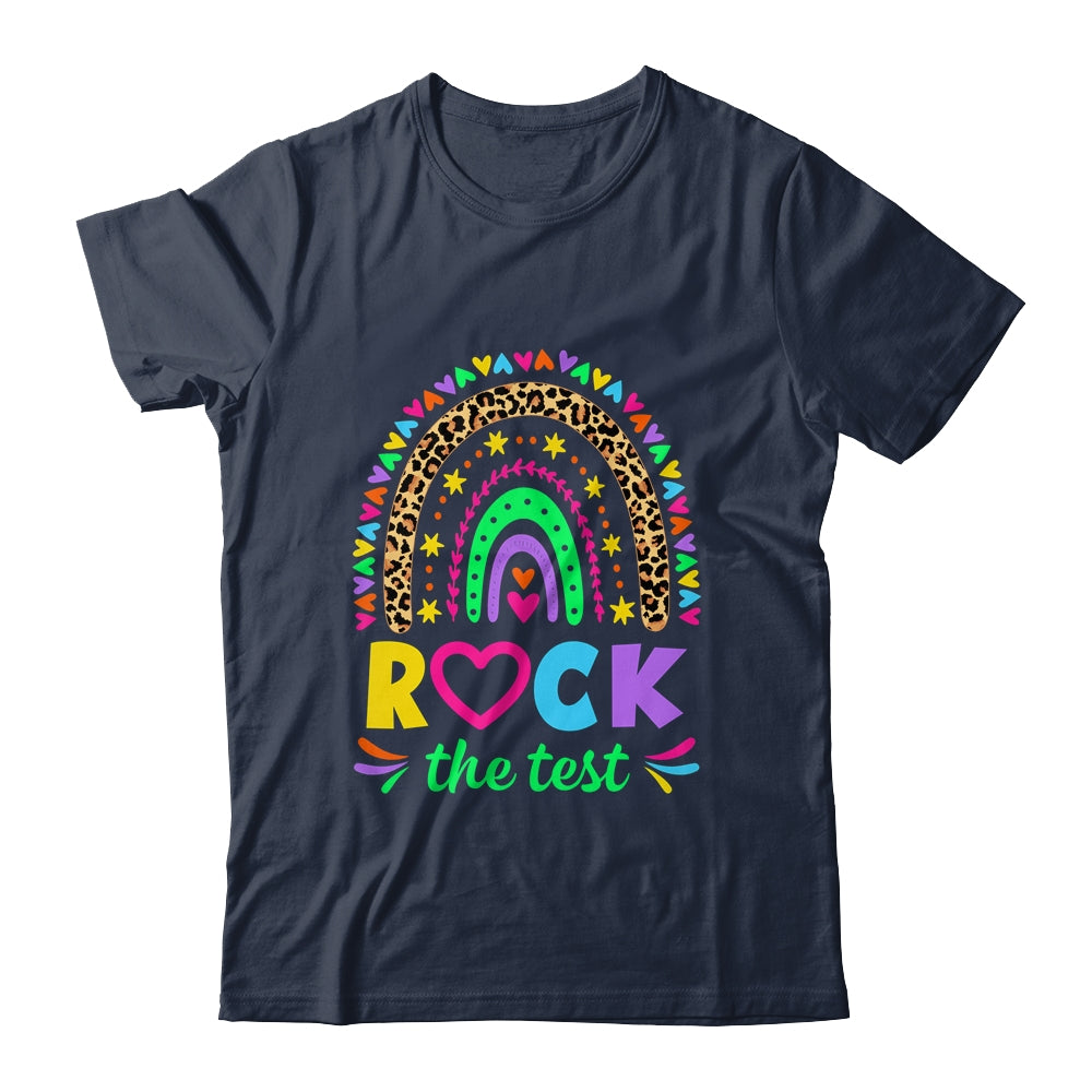 Test Day Rock The Test Teacher Testing Day Rainbow Leopard Shirt & Hoodie | siriusteestore
