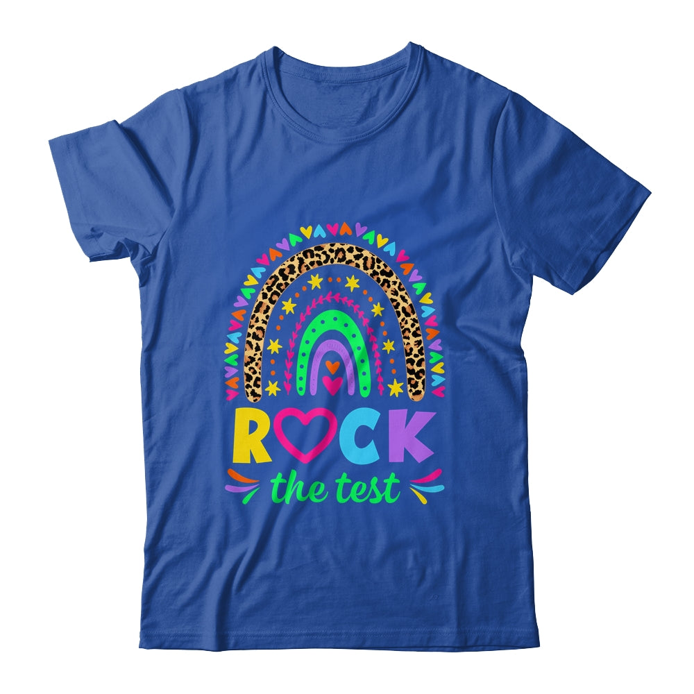Test Day Rock The Test Teacher Testing Day Rainbow Leopard Shirt & Hoodie | siriusteestore