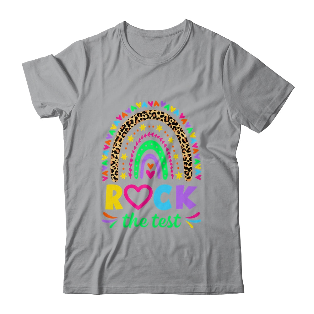 Test Day Rock The Test Teacher Testing Day Rainbow Leopard Shirt & Hoodie | siriusteestore