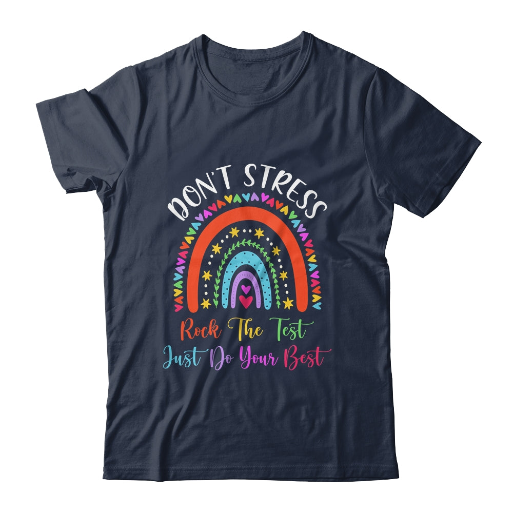 Test Day Rock The Test Teacher Testing Day Rainbow Teacher Shirt & Hoodie | siriusteestore
