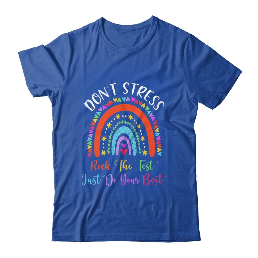 Test Day Rock The Test Teacher Testing Day Rainbow Teacher Shirt & Hoodie | siriusteestore