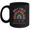 Test Day Rock The Test Teacher Testing Day Rainbow Teacher Mug | siriusteestore