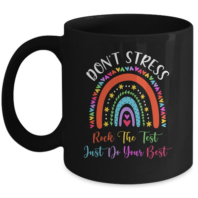 Test Day Rock The Test Teacher Testing Day Rainbow Teacher Mug | siriusteestore