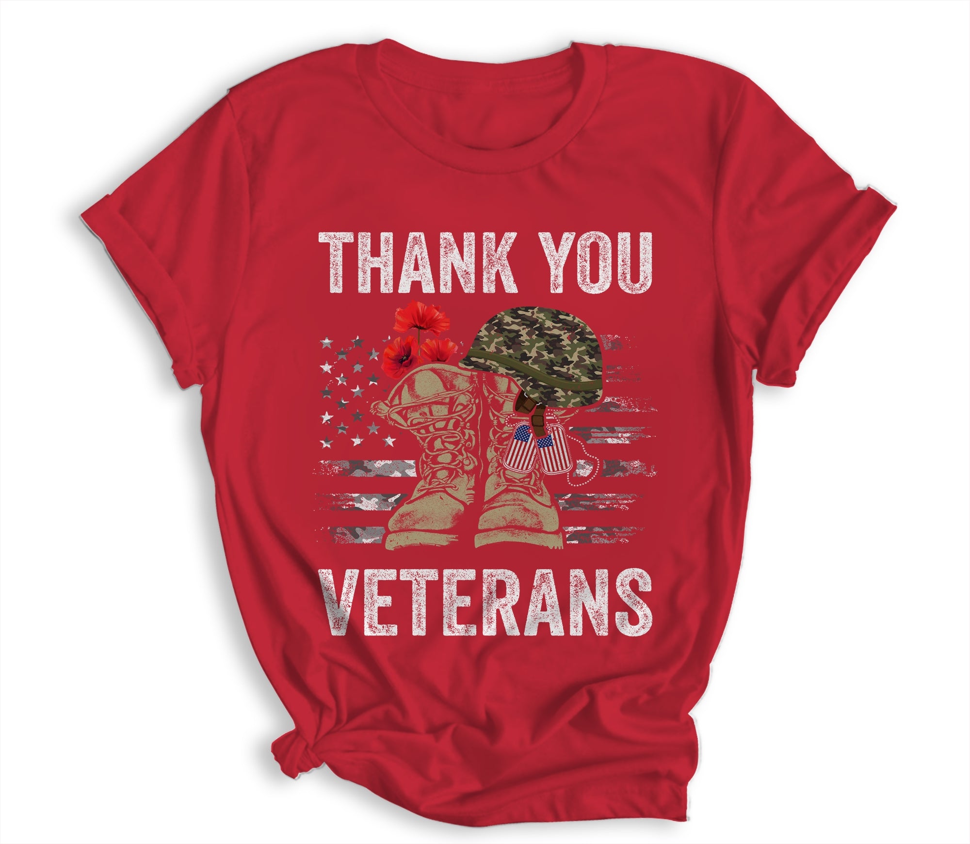 Thank You Veterans Combat Boots Poppy Flower Veteran Day Shirt & Hoodie | siriusteestore