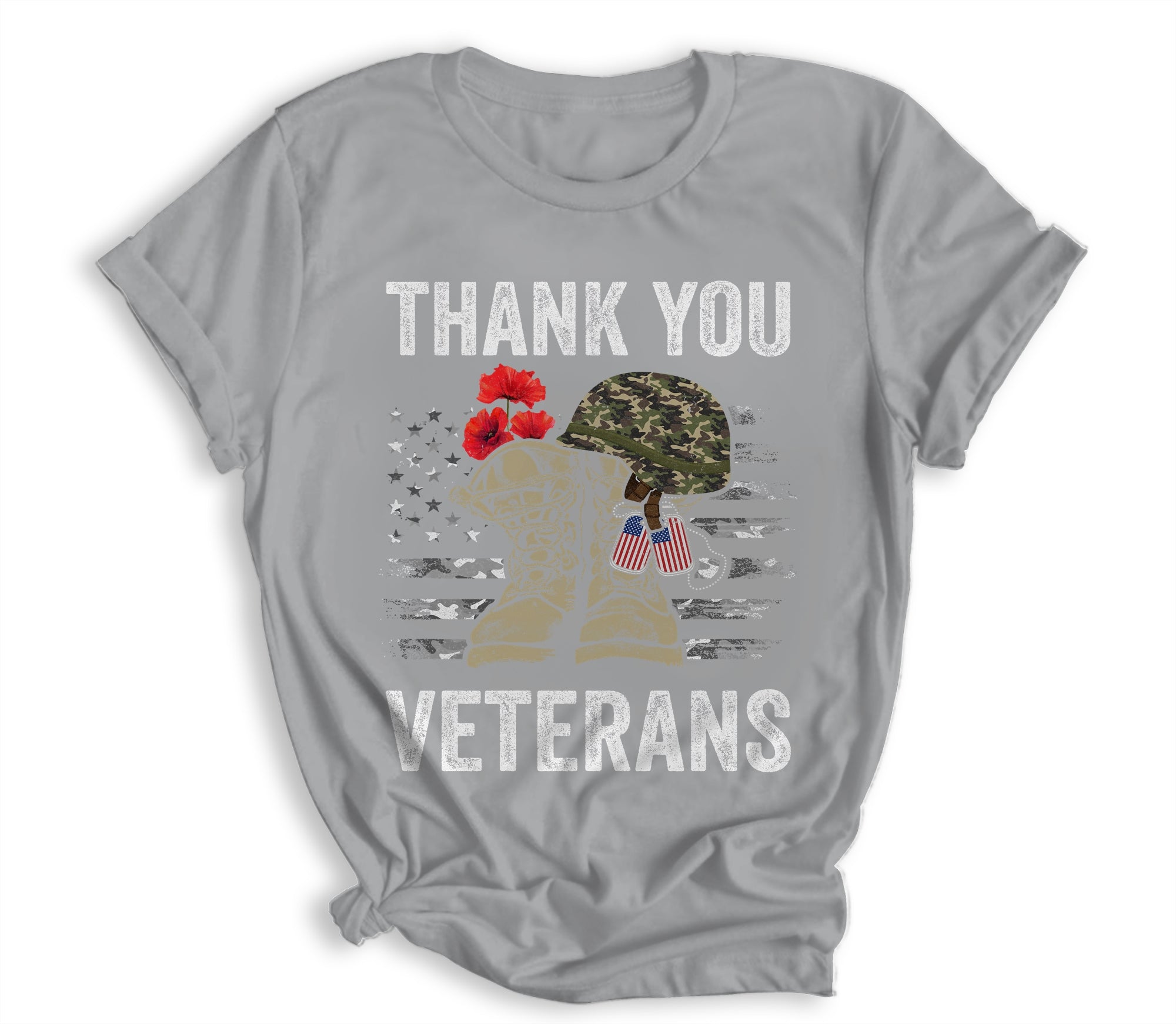 Thank You Veterans Combat Boots Poppy Flower Veteran Day Shirt & Hoodie | siriusteestore