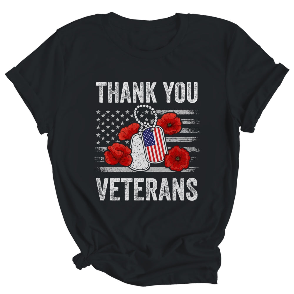 Thank You Veterans Combat Boots Poppy Veteran Day Flower Shirt & Hoodie | siriusteestore