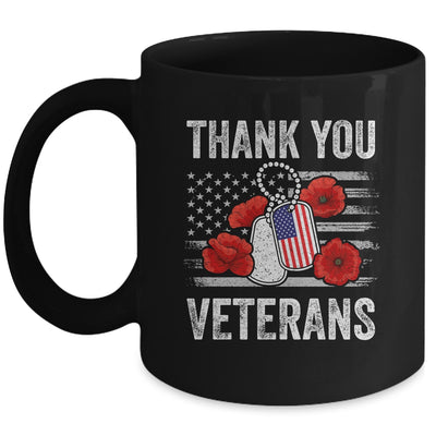Thank You Veterans Combat Boots Poppy Veteran Day Flower Mug | siriusteestore