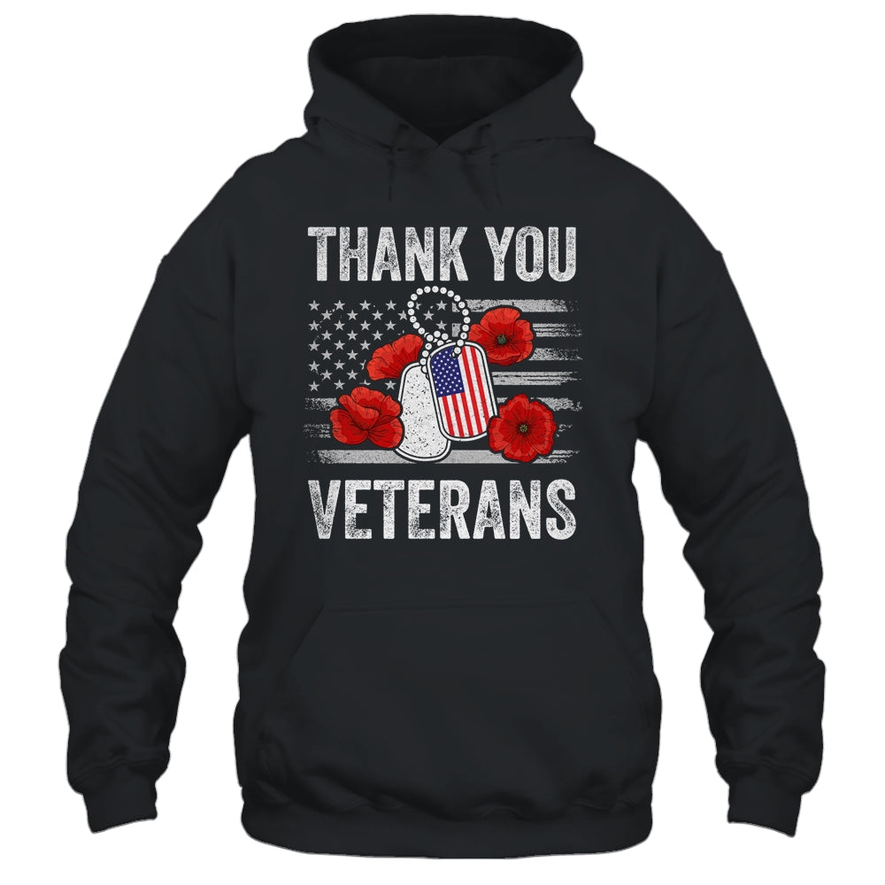 Thank You Veterans Combat Boots Poppy Veteran Day Flower Shirt & Hoodie | siriusteestore