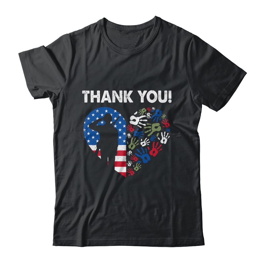 Thank You Veterans Day American Flag Heart Military Army Shirt & Hoodie | siriusteestore
