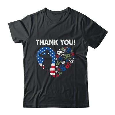 Thank You Veterans Day American Flag Heart Military Army Shirt & Hoodie | siriusteestore