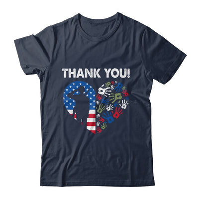 Thank You Veterans Day American Flag Heart Military Army Shirt & Hoodie | siriusteestore
