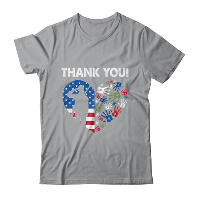 Thank You Veterans Day American Flag Heart Military Army Shirt & Hoodie | siriusteestore