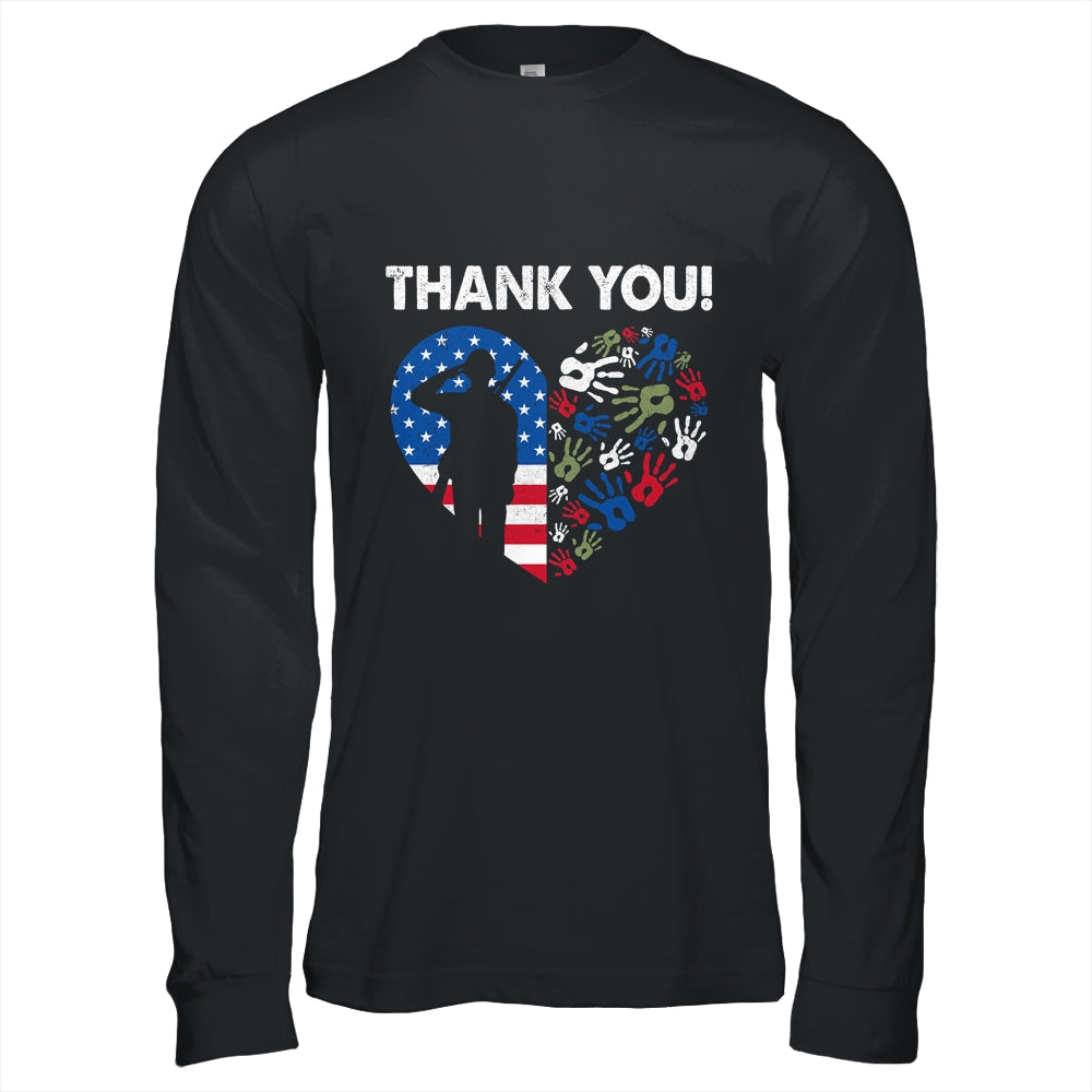 Thank You Veterans Day American Flag Heart Military Army Shirt & Hoodie | siriusteestore