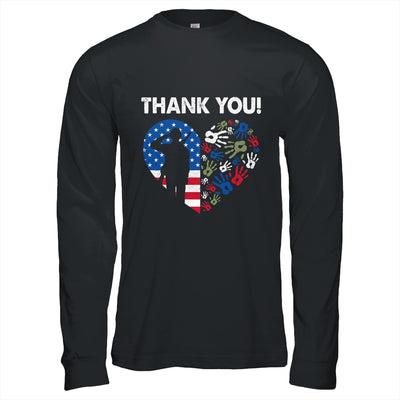 Thank You Veterans Day American Flag Heart Military Army Shirt & Hoodie | siriusteestore