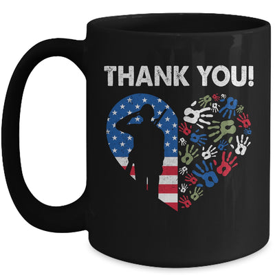 Thank You Veterans Day American Flag Heart Military Army Mug | siriusteestore