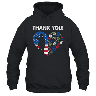 Thank You Veterans Day American Flag Heart Military Army Shirt & Hoodie | siriusteestore