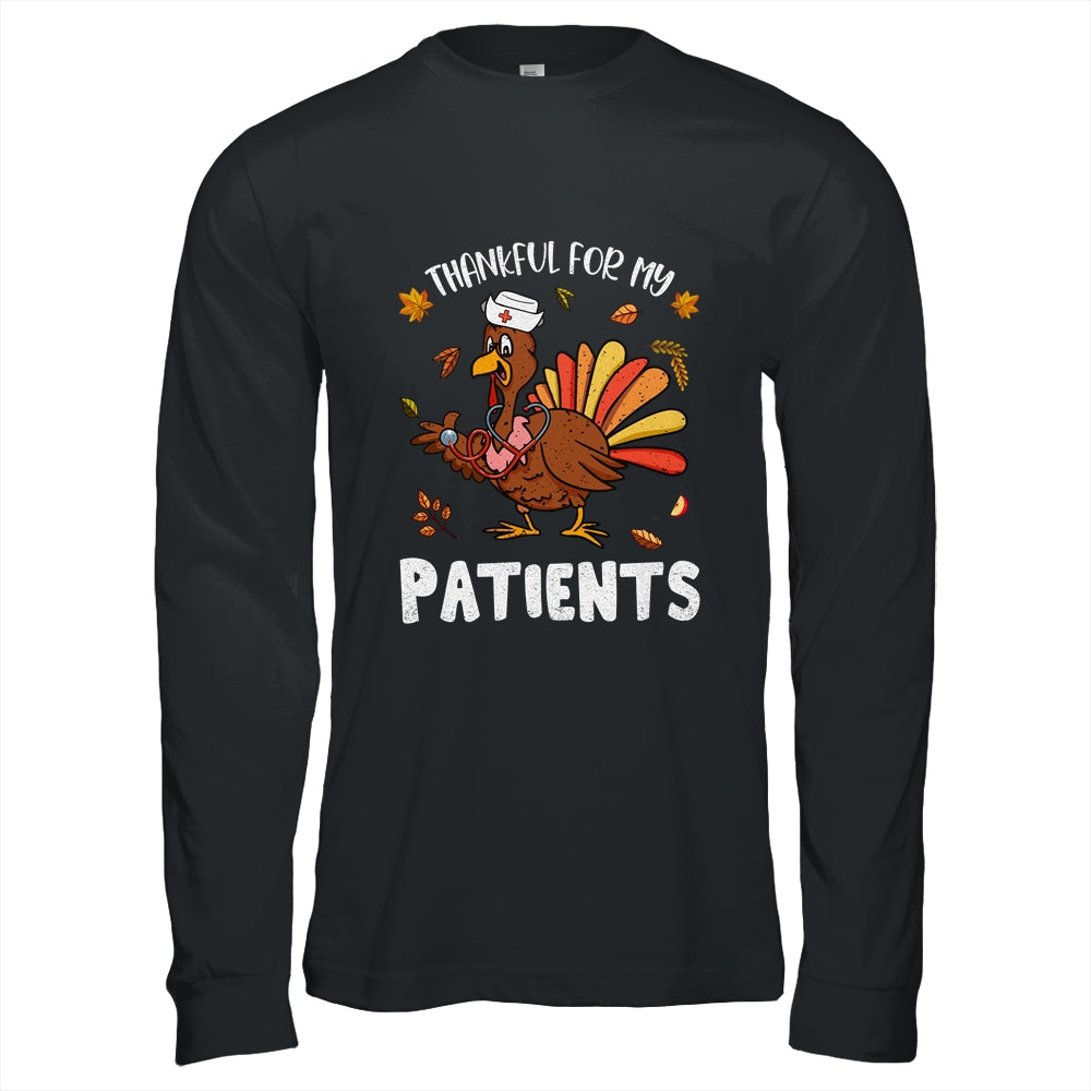 Thankful For Patients Turkey Nurse Thanksgiving Fall Scrub Shirt & Hoodie | siriusteestore