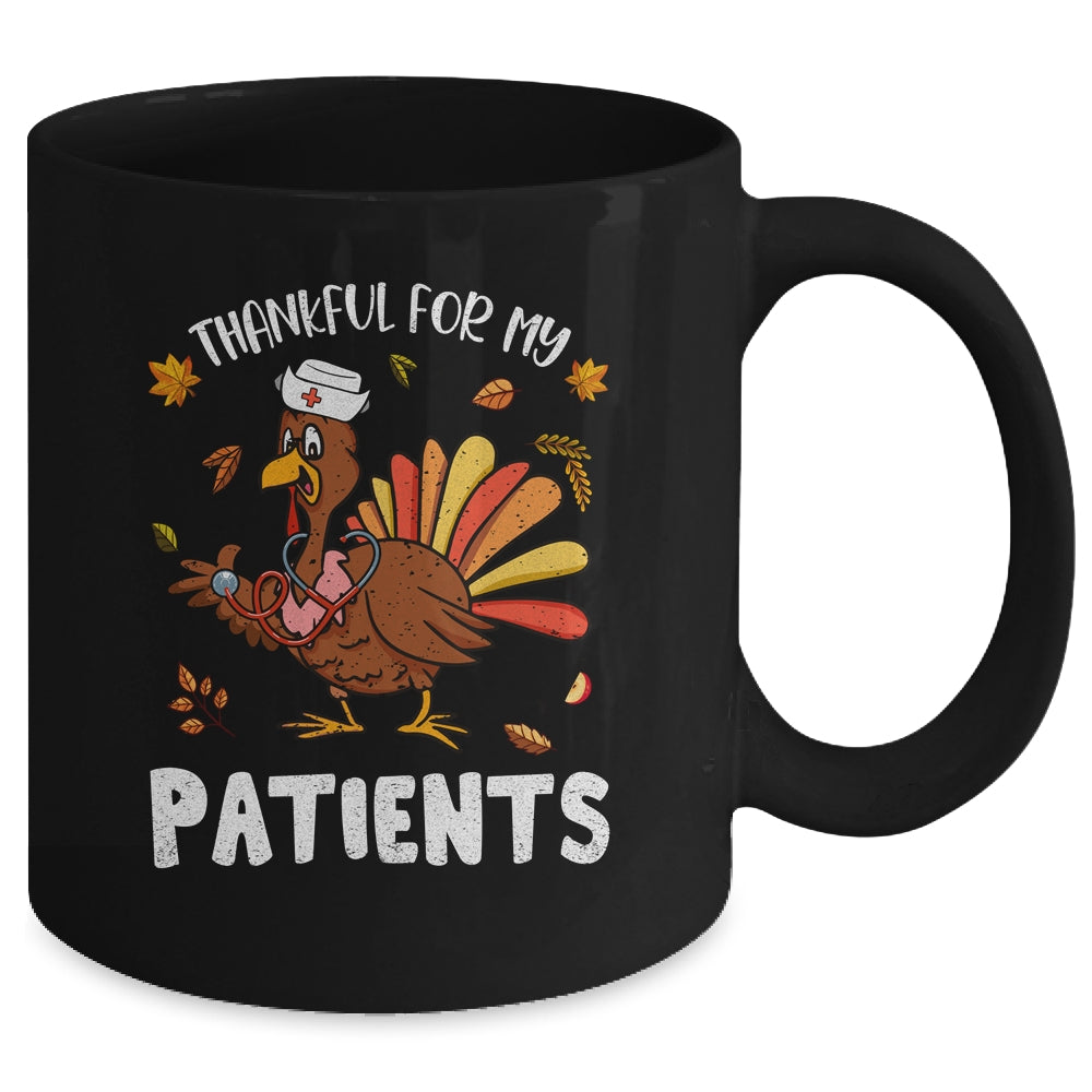 Thankful For Patients Turkey Nurse Thanksgiving Fall Scrub Mug | siriusteestore