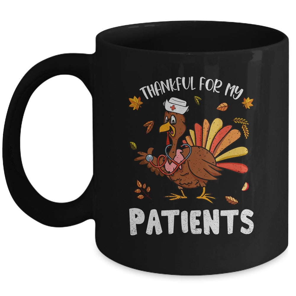 Thankful For Patients Turkey Nurse Thanksgiving Fall Scrub Mug | siriusteestore