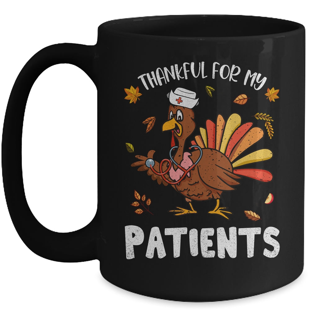 Thankful For Patients Turkey Nurse Thanksgiving Fall Scrub Mug | siriusteestore