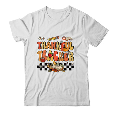Thankful Teacher Retro Groovy Thanksgiving Fall Women Men Shirt & Hoodie | siriusteestore