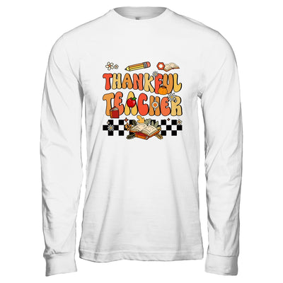 Thankful Teacher Retro Groovy Thanksgiving Fall Women Men Shirt & Hoodie | siriusteestore