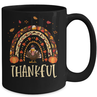 Thankful Thanksgiving Rainbow Turkey Mug | siriusteestore