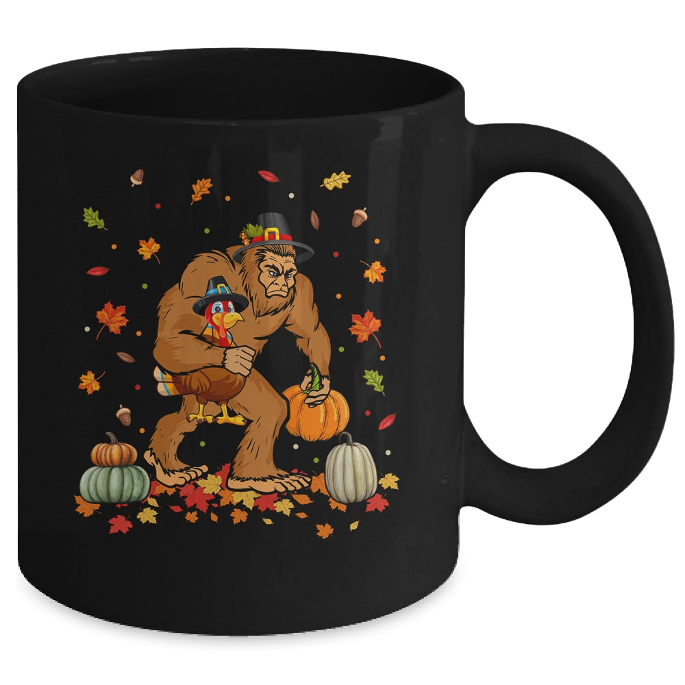 Thanksgiving Bigfoot Turkey Pumpkin Day Boys Men Mug | siriusteestore
