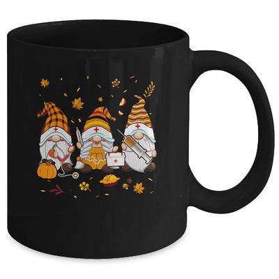 Thanksgiving Nurse Gnomes Fall Scrub Top Autumn RN Women Mug | siriusteestore