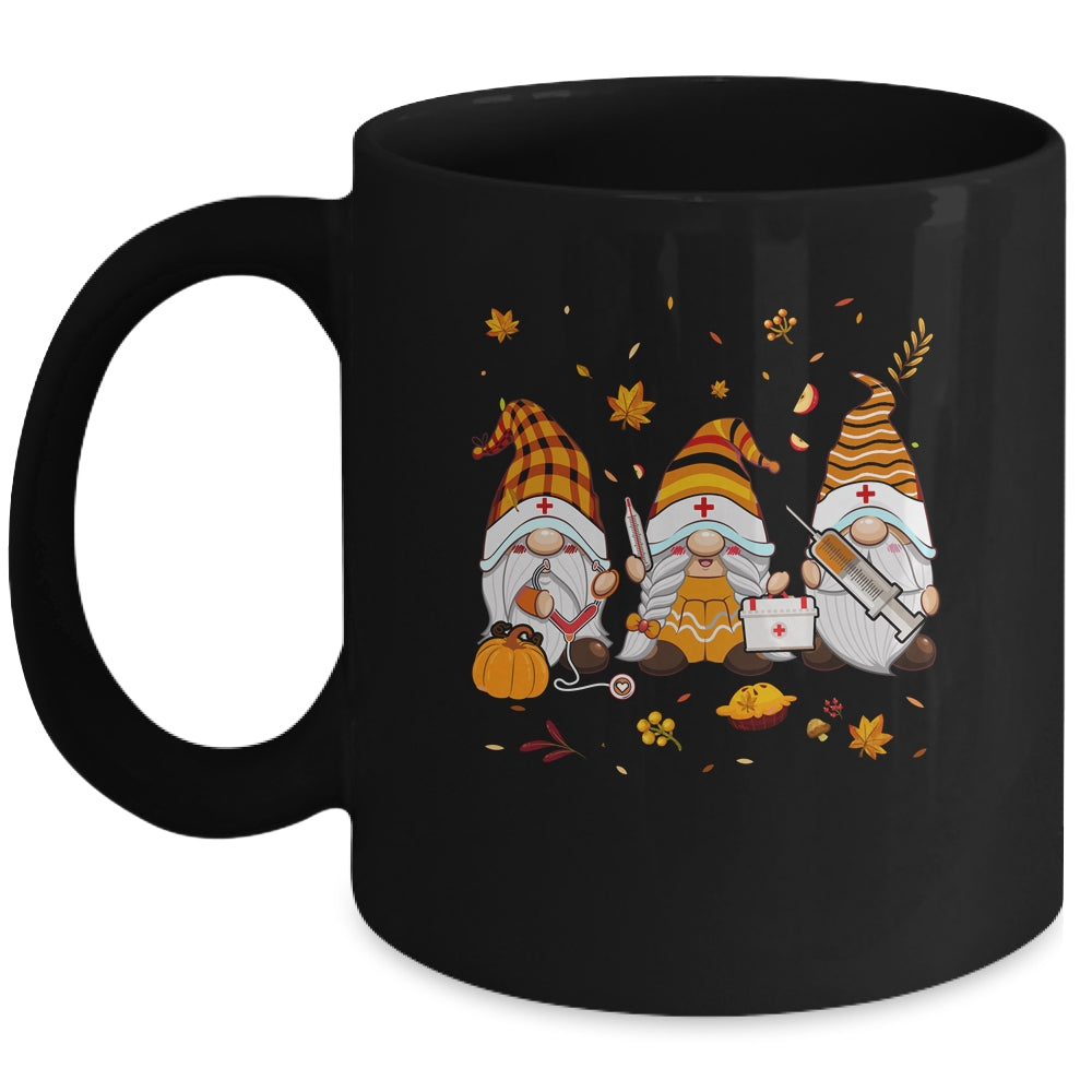 Thanksgiving Nurse Gnomes Fall Scrub Top Autumn RN Women Mug | siriusteestore