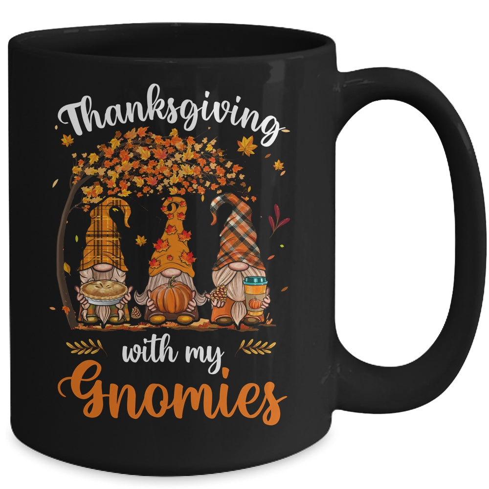Thanksgiving With My Gnomies Funny Fall Autumn Gnomes Lover Mug | siriusteestore