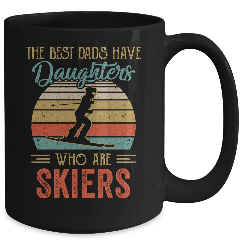 The Best Dads Have Daughters Who Are Skiers Fathers Day Vintage Mug | siriusteestore