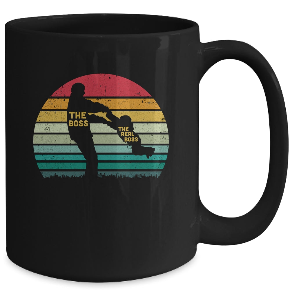 The Boss The Real Boss Fathers Day Dad Son Daughter Matching Mug | siriusteestore
