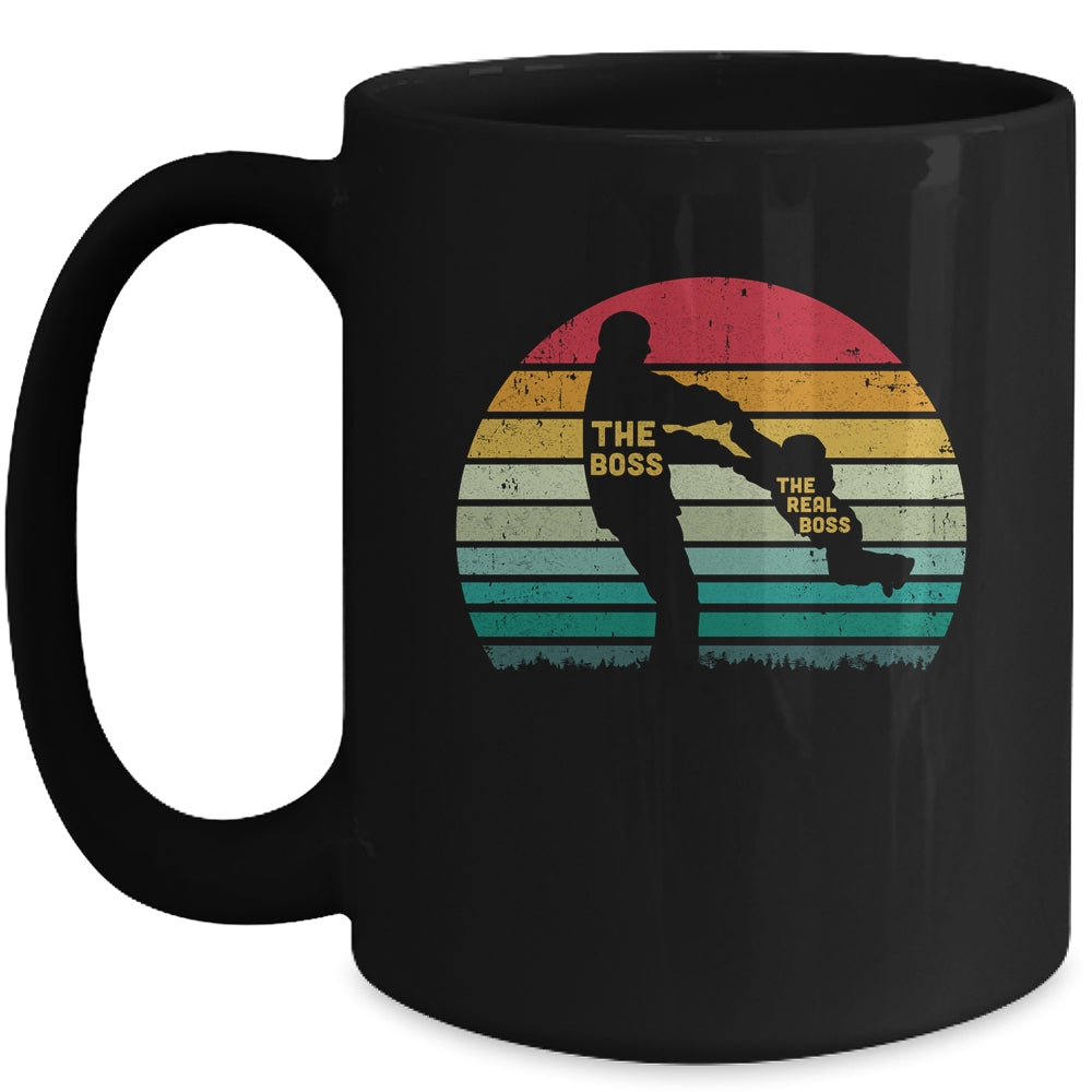 The Boss The Real Boss Fathers Day Dad Son Daughter Matching Mug | siriusteestore