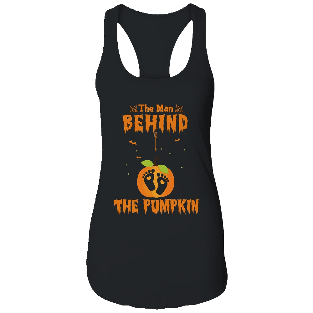 The Man Behind The Pumpkin Halloween Pregnancy Shirt & Tank Top | siriusteestore
