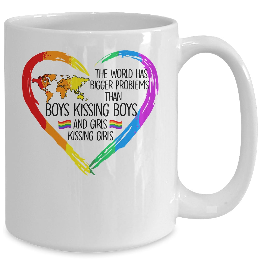 The World Has Bigger Problems Gay Lesbian Pride Rainbow Mug | siriusteestore