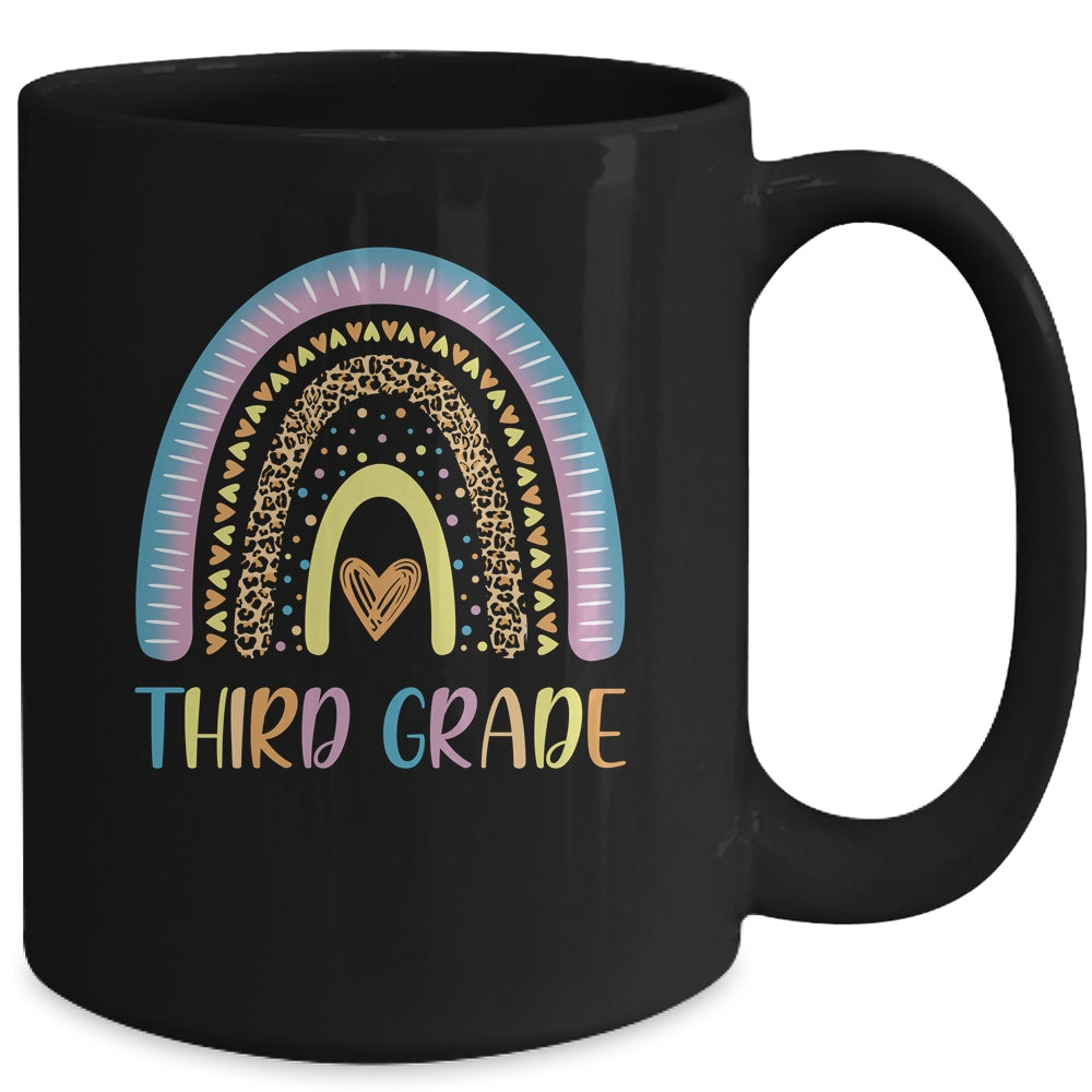 Third Grade Rainbow Leopard Girls Teacher Team 3rd Grade Mug | siriusteestore