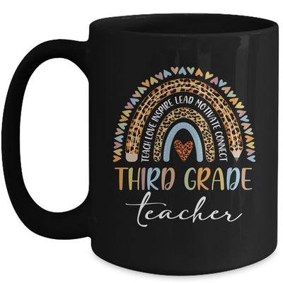 Third Grade Teacher Leopard Rainbow Teacher Team 3rd Grade Mug | siriusteestore